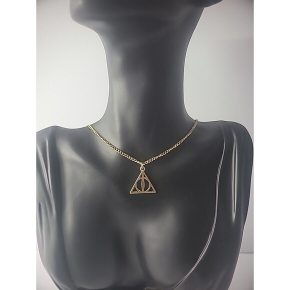 Vintage Harry Potter Deathly Hallows Necklace Pendant Jewelry Costume - Picture 4 of 11